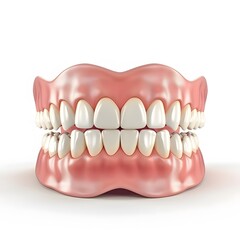 Obraz premium Realistic Human Teeth Model With Upper and Lower Jaw View