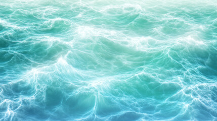 Turquoise ocean waves forming a beautiful natural background with light effects, ideal for summer projects