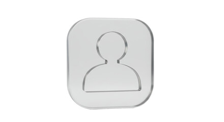 Isolated Transparent Glass User Icon in Rounded Square Shape