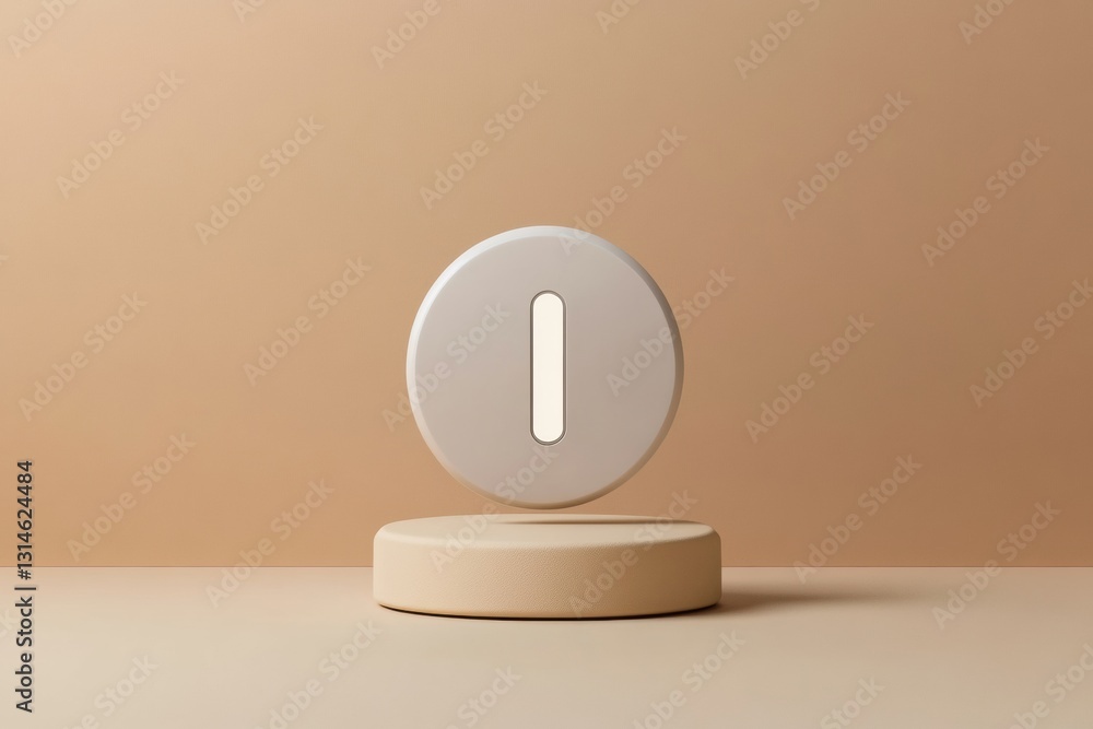 Poster Large minimalist power button icon situated on a neutral background with ample text space below, reflecting accessibility and modern design principles