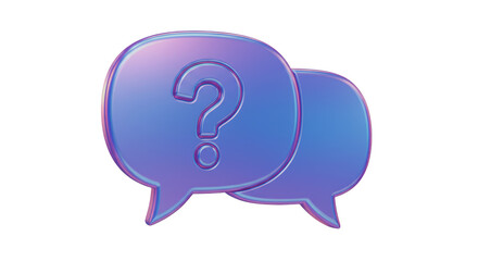Isolated Question Mark Speech Bubbles: Uncertainty Concept