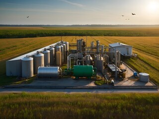 Layered Cut-Out Infographic of Biodiesel Production with Eco-Friendly and Futuristic Design