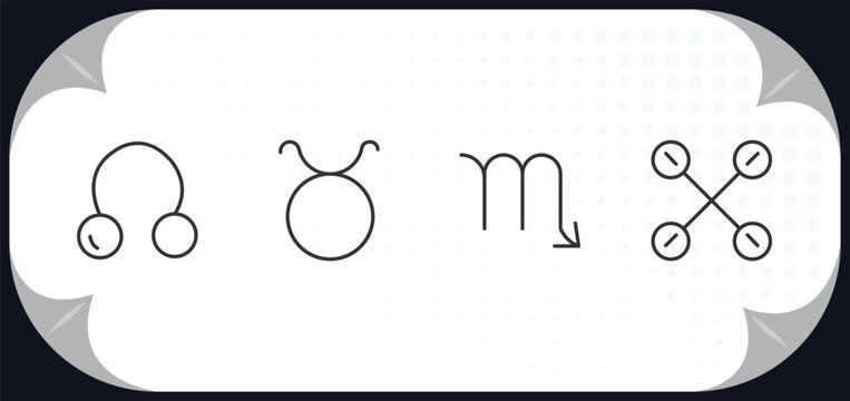 outline icons set - zodiac concept. coagulation, , scorpio, gods guidance.