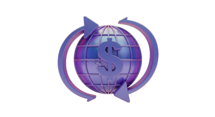 Isolated Global Currency Exchange Concept with Arrows