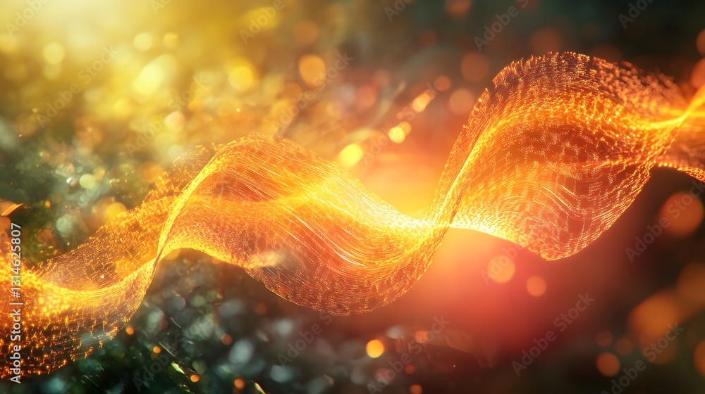 Poster a dynamic depiction of a progress bar with fluid glowing effects, representing technology and innova