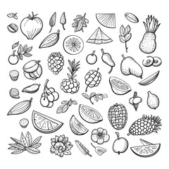 set of food background pattern illustration