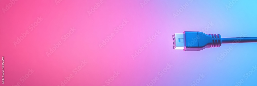 Aufkleber Network cable with internet symbol against soft gradient background for digital services and technology promotion with space for text