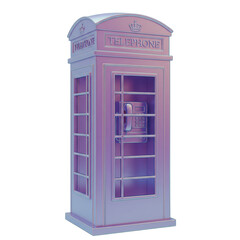 Fototapeta premium Isolated Holographic London Telephone Booth
