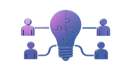 Isolated Light Bulb Puzzle Connected to People