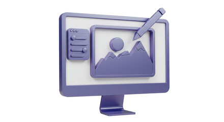 Isolated Graphic Design Software on Computer Screen