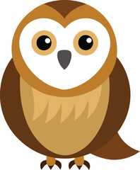 Barn Owl with big round eyes vector illustration