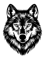 Wolf Wild Head Dog Animal Vector Graphic Silhouette Shape Clipart Digital Art Illustration