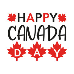 Happy Canada Day design with red maple leaves. Vector illustration of Canadian Independence Day for national decorapions, posters, banners, cards