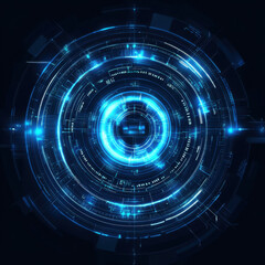 Fototapeta premium Futuristic Abstract Digital Technology Design with Blue Light Effects
