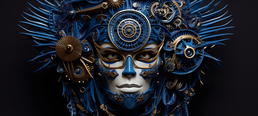 Fototapeta premium quilling paper mask pirate, ai genrative