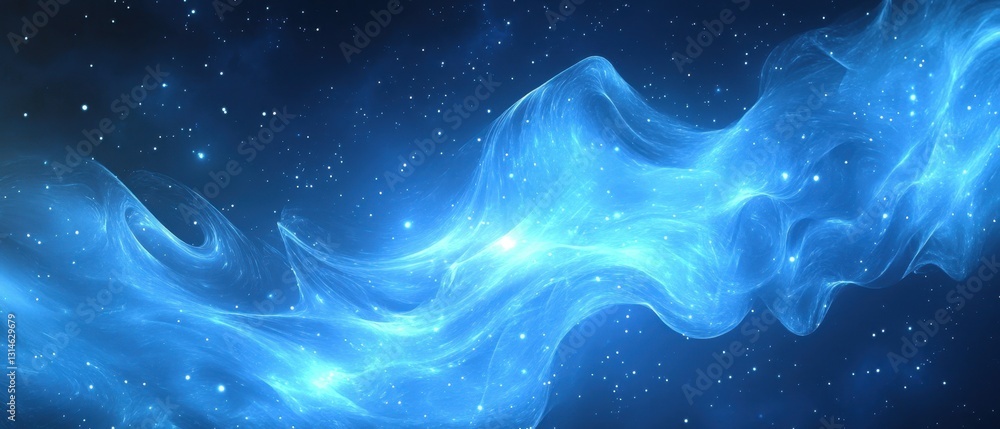 Poster ethereal cosmic nebula with sparkling stars in deep space creating a mesmerizing celestial vista and