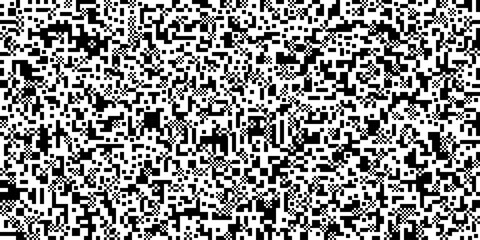 Fototapeta premium Black White Pixelated Code Noise Background
