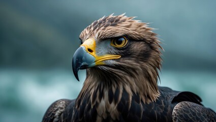 Fototapeta premium Close-up image of a sea eagle portrait.