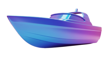 Isolated Iridescent Speedboat, Nautical Vessel