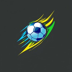 Obraz premium soccer ball with brazilian flag