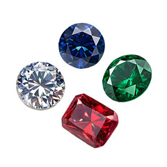 Fototapeta premium Gemstones: Sapphire, Ruby, Emerald, Diamond