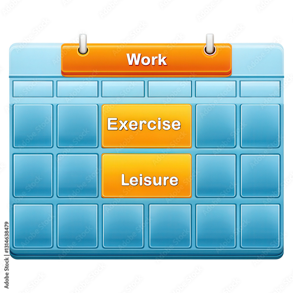 Poster a flexible work schedule graph featuring time blocks designed for photoroom use.