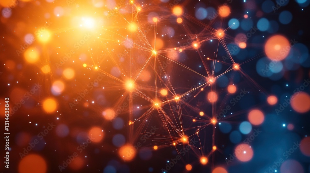 Poster illuminated network: a symphony of light and connection