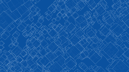 Wireframe Boxes. Sketch style