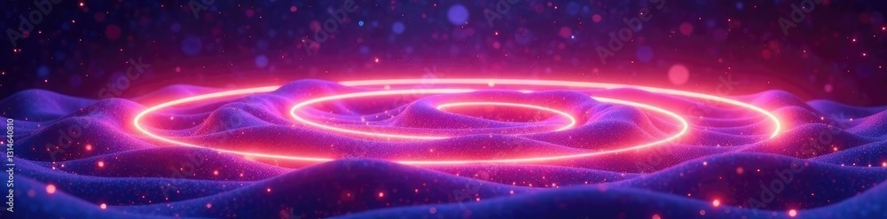 Wall mural soft luminescent curve surrounds an infinite boundary, luminous, swirly, void