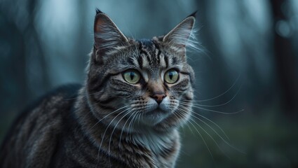 Fototapeta premium Cat is engaged in play while its eyes are wide open.