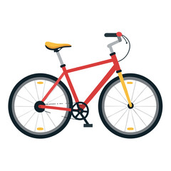Obraz premium A Classic Red Bicycle Perfect for City Cycling and Leisure Rides