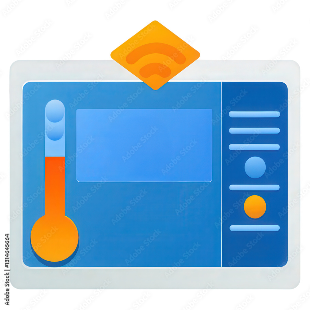 Aufkleber a smart thermostat adjusting temperature for energy efficiency in a modern setting.