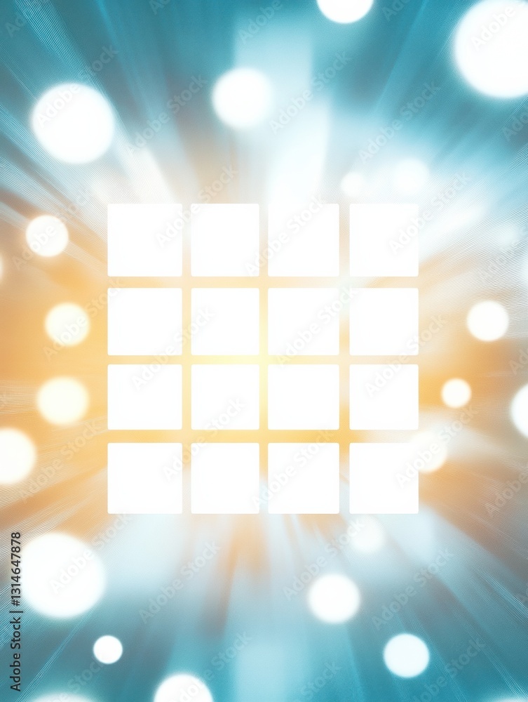 Poster Simple white computer icon on an abstract digital background with numbers and codes illustrating technology and data processing