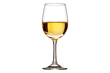 A glass of white wine Isolated on White and Transparent Background PNG Image.
