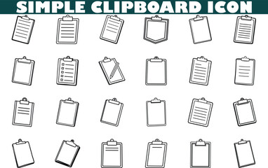 Simple Clipboard Icons Collection of Checklist and Document Symbols