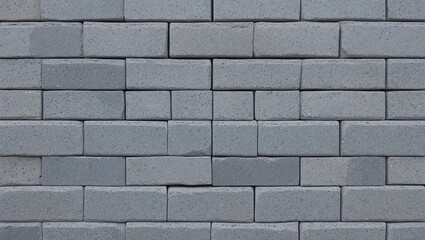 Close-up of a grey brick wall background. Gray stone tile block backdrop featuring a horizontal texture of gray brick. Surface of gray brick.