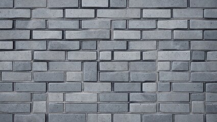 Close-up of a grey brick wall background. Gray stone tile block backdrop featuring horizontal texture of gray brick. Surface comprised of gray bricks.