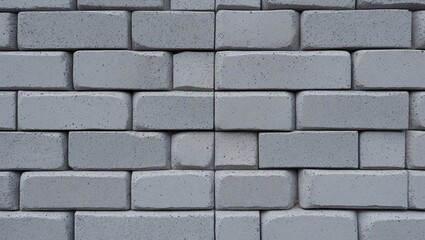 Obraz premium Close-up of a grey brick wall background. Gray stone tile block surface featuring a horizontal texture of gray brick. Gray brick texture.