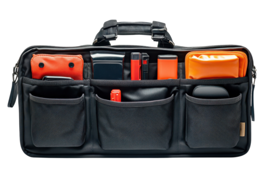 Purse organizer insert isolated on transparent background