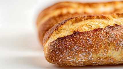 Close Macro Shot Capturing Textural Detail of Freshly Baked Artisan Bread Crust