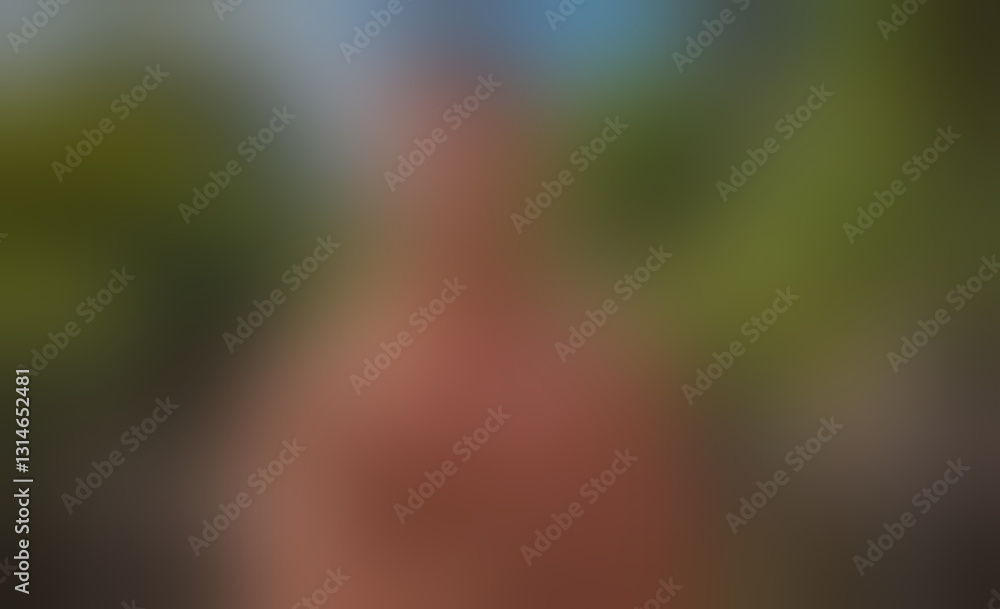 Aufkleber blurry image of a person with a red shirt. the person is wearing a red shirt and is standing in fron