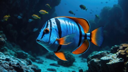 Fototapeta premium The Sohal Surgeonfish, sohal tang Oceanic fauna