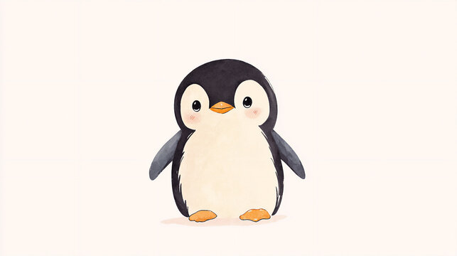 natural light P Cute baby penguin with a fluf