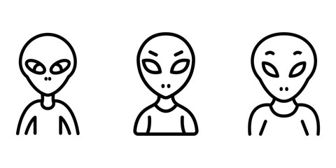 alien outline or line icon design bundle.