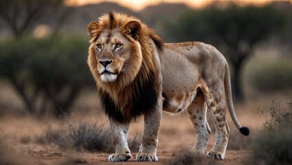 Obraz premium The white lion can sometimes be spotted in wildlife reserves.