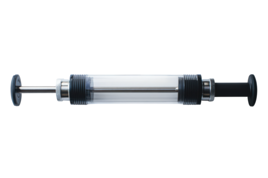 Turkey basting syringe with measurement markings isolated on transparent background
