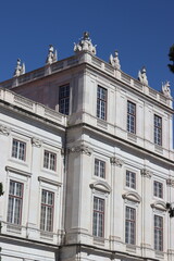 Ajuda National Palace in Lisbon, Portugal. Neoclassical architecture, royal palace.

