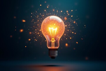 Light Bulb With bright Sparkles
