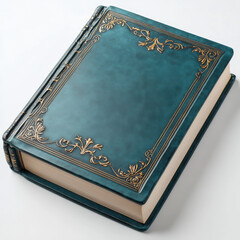 Fototapeta premium Elegant blue book with intricate gold detailing in a vintage design, evoking a sense of history and sophistication.