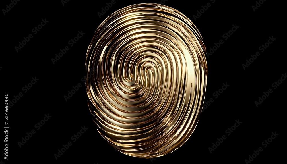 Poster luxurious golden spiral pattern with metallic concentric circles creating dynamic movement and depth